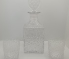 Whitefriars Glass Decanter And Two Tumblers.