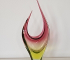 Large Murano Vaseline Sculptured Vase. Large Murano Vaseline Sculptured Vase.