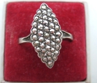 Marcasite Diamond Shaped Silver Ring.