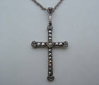 Vintage Marcasite Cross Necklace.