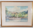 B. Anderson River Boat Maritime Watercolour Painting.