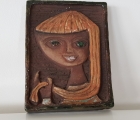 Abstract Lar Bergsten Girl with long hair Plaque.