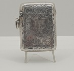 Antique Solid Silver Victorian Vesta case , Minshull & Latimer, Birmingham  1898