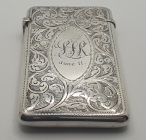 Antique Solid Silver  Calling-Card Case Joseph Gloster, Birmingham, 1907