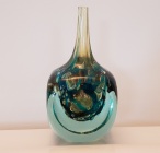 Early 1975 Mdina "Sculptural" bottle with 4 cut Facets.