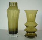Riihimaki / Riihimaen Lasi Oy Scandinavian glass vases.