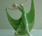 Art Deco 1930's Katzhutte Green Floral Figurine