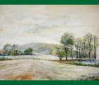 Signed Newell Bredon Hill Worcester Gouache Painting.